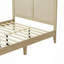 Lit, lit plateforme en bois massif avec rotin