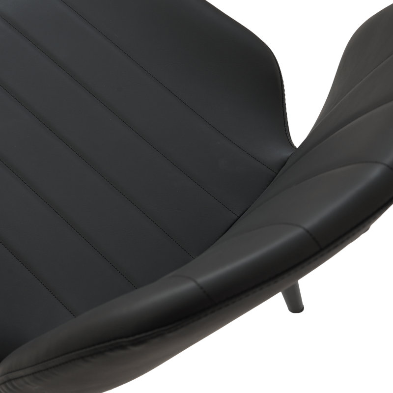 Faux Leather Upholstered Side Chair, Black