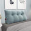 Coussin de tête de lit à dossier assis en mélange de lin gris-56097847