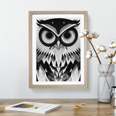 Owl Monochrome - Framed Print