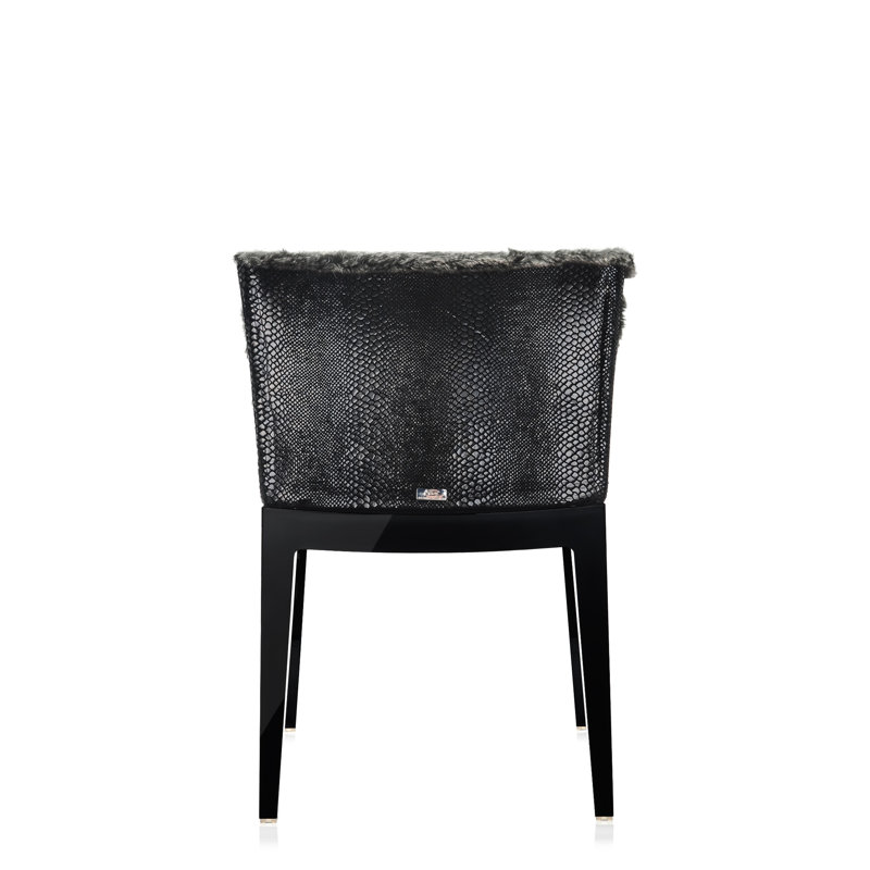 Mademoiselle Armchair, Black, Gray Faux Fur