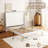 Linen Upholstered Platform Bed Frame with Wingback Headboard-1929131611-1929131609