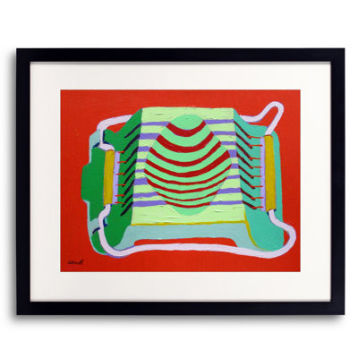 Egg Slicer On Red Print by Sue Graef