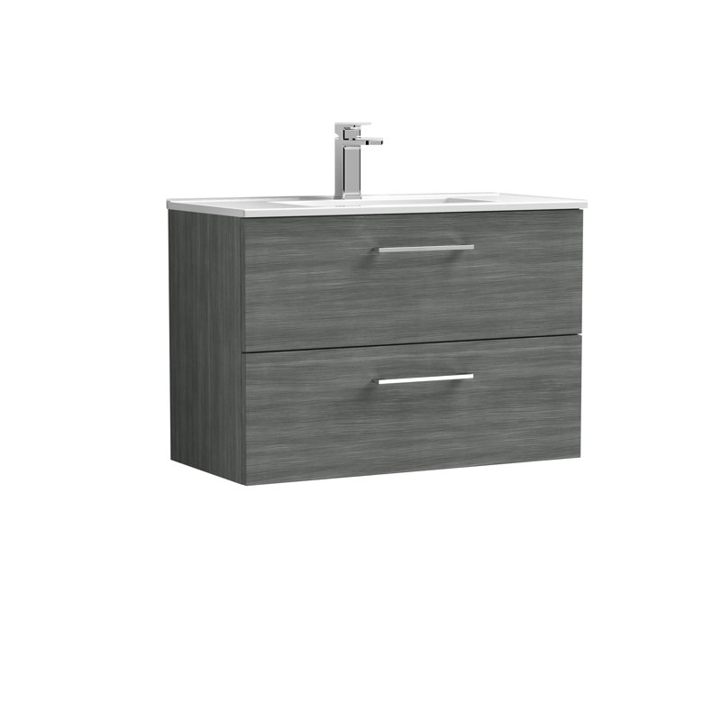 Arno 805mm Single Bathroom Vanity with Integrated Vitreous China Basin, Gloss White