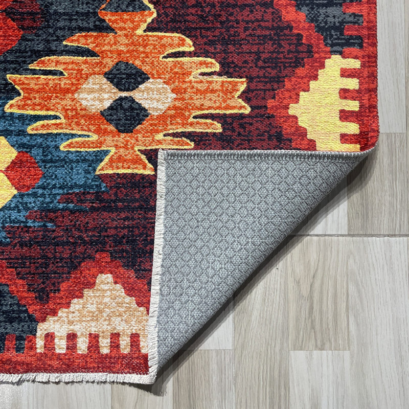 Tapis rectangulaire Zyir avec envers antidérapant, Rectangle 6 pi 7 po x 9 pi 7 po