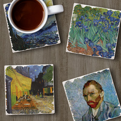 Thirstystone Van Gogh Classics 4-Pack Assorted Tumbled Tile Coasters