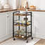 Home Service Cart, Small Home Bar Cart, Wheeled Cart, Mobile Cart, 3-Tier Rolling Practical Storage Cart for Kitchen, Dining Room & Living Room