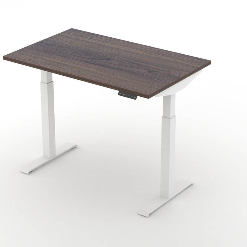 My-Hite Standing Desk with Adjustable Height, Clean Look, Reversibility, Medium Walnut