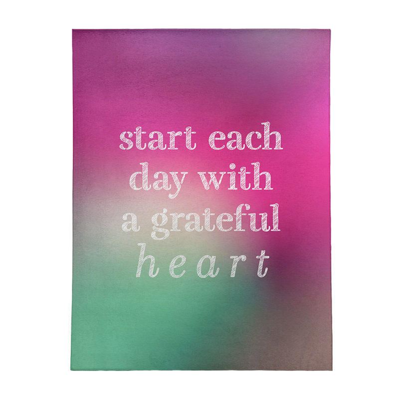Tapis en polyester multicolore à citation inspiration, Rectangle 9 pi x 12 pi