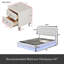 Ensemble de chambre à coucher 3 pièces, grand lit tapissier avec lumières DEL, système de rangement hydraulique et chargeur USB, deux tables de chevet avec décoration en cristal
