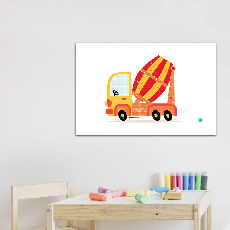 Cement Mixer - impression d'art graphique, Toile tendue, Pas de tapis, H 18 po x l 26 po x P 1,5 po
