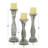 Traditional Gray Carved Wood Candle Holder