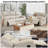 Nichoson 2-Piece Faux Leather Manual Reclining Sofa, Overstuffed Armrest 2+3 Seater Recliner Sofa Set,Beige-683347222