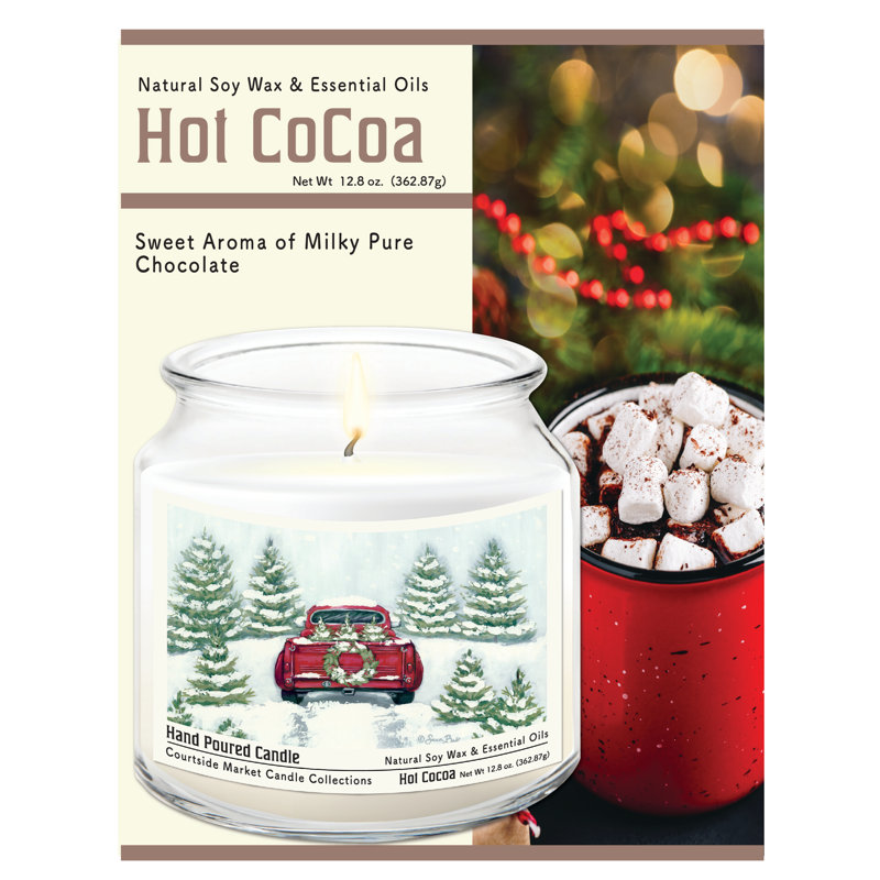 Bougie Tree Farm Tradition II en pot en verre de 400 g avec couvercle en métal argenté brossé