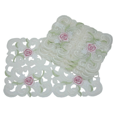 Weccacoe Polyester Embroidered Rectangle Placemat