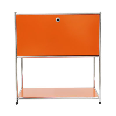 30-Inch Tall Storage Side Table Accent Chest, Steel End Table with Open Door and Cabinet 132 LBS Weight Capacity for Living Room Decor
