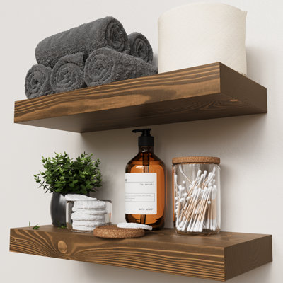  Tablettes flottantes en bois massif, tablettes en bois pour le rangement mural