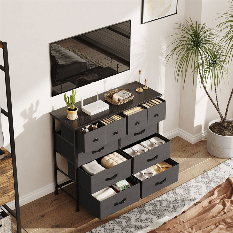 10 Drawers Fabric Dresser with Metal Frame