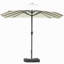 Parasol de patio rectangulaire extérieur en acier 15 'avec base, protection solaire et manivelle pour terrasse-1567295429