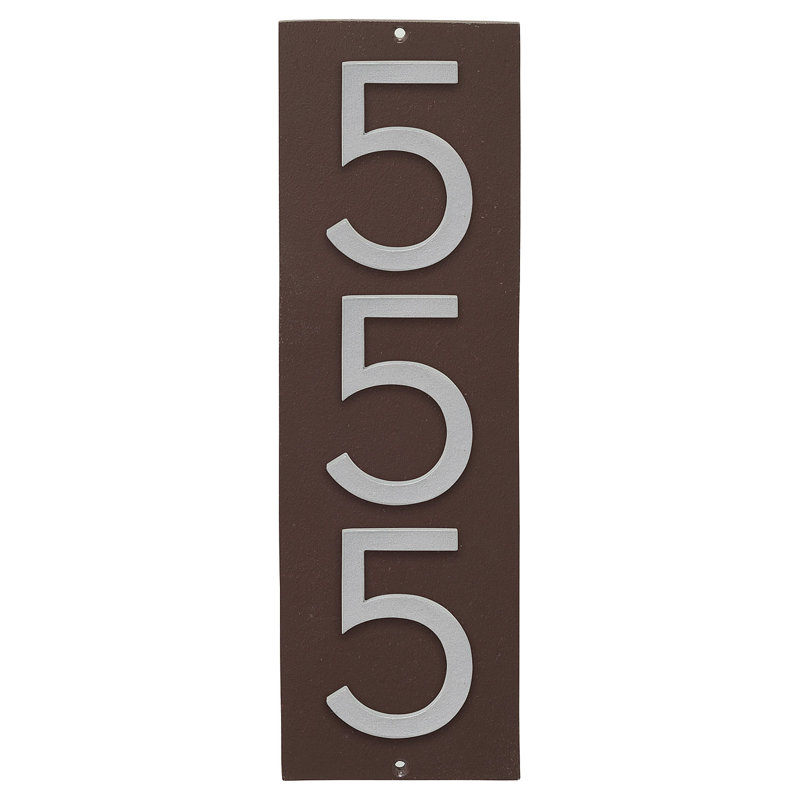 Plaque d'adresse murale sur 1 ligne, Bronze romain / argent, Oui
