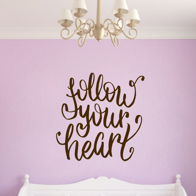 Text & Numbers Non-Wall Damaging Wall Decal, Brown