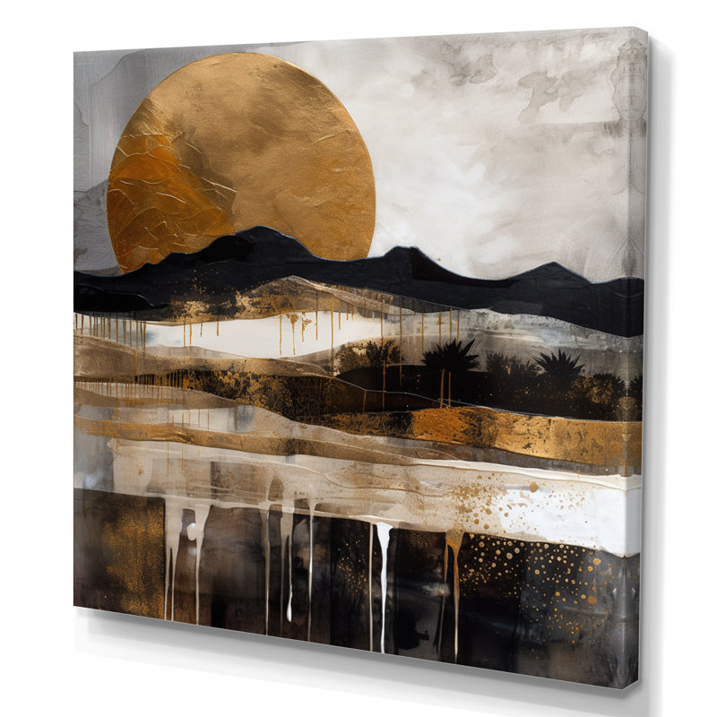 Calidia explorant la lune dorée en évolution IV, H 16 po x l 16 po x P 1 po, Toile tendue
