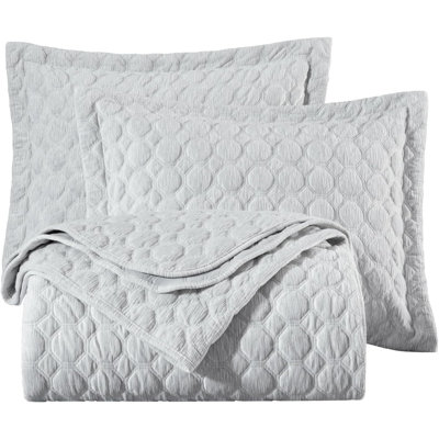 Lightweight Soft Octagon Stitched Jacquard Velvet Quilt Set 