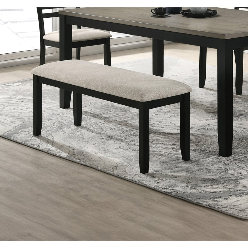1pc noir gris banc salle à manger tissu d'ameublement cuisine salle à manger meubles en bois