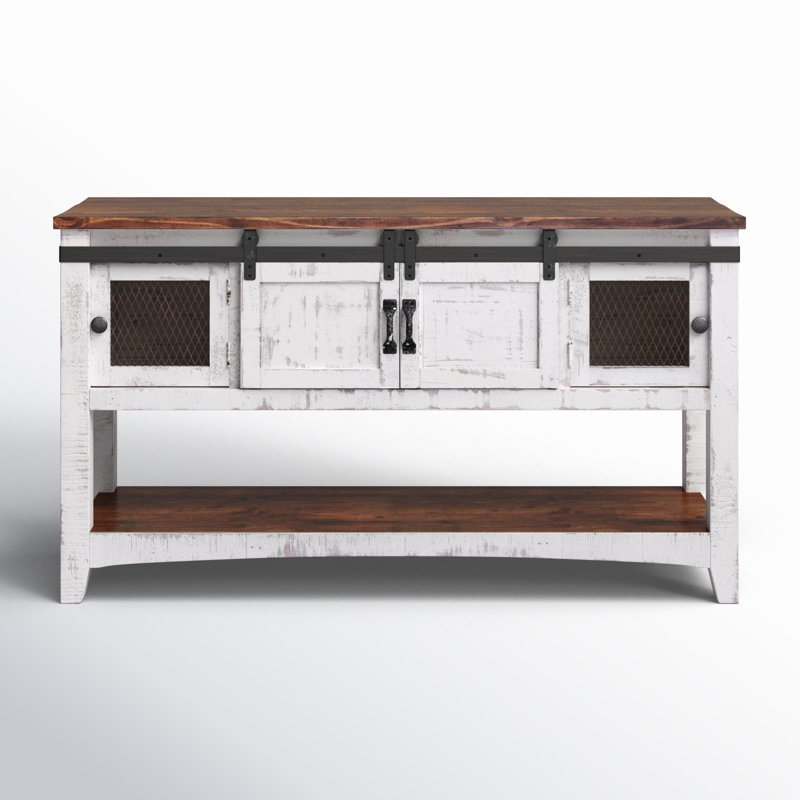 55'' Solid Wood Console Table, White