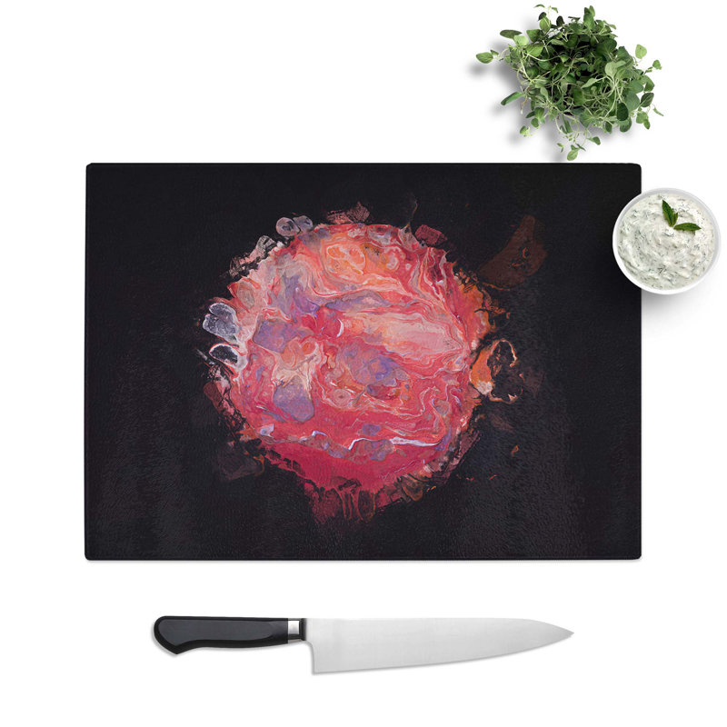 Tempered Glass View of Love in Abstract Chopping Board, 39 cm W x 28.5 cm L