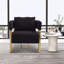 Chair With Gold Metal Legs - Black Fleece Upholstered For Living Room, Dressing Area, Office, Reception Room 2Pcs Modern Side Legs, Suitable Office