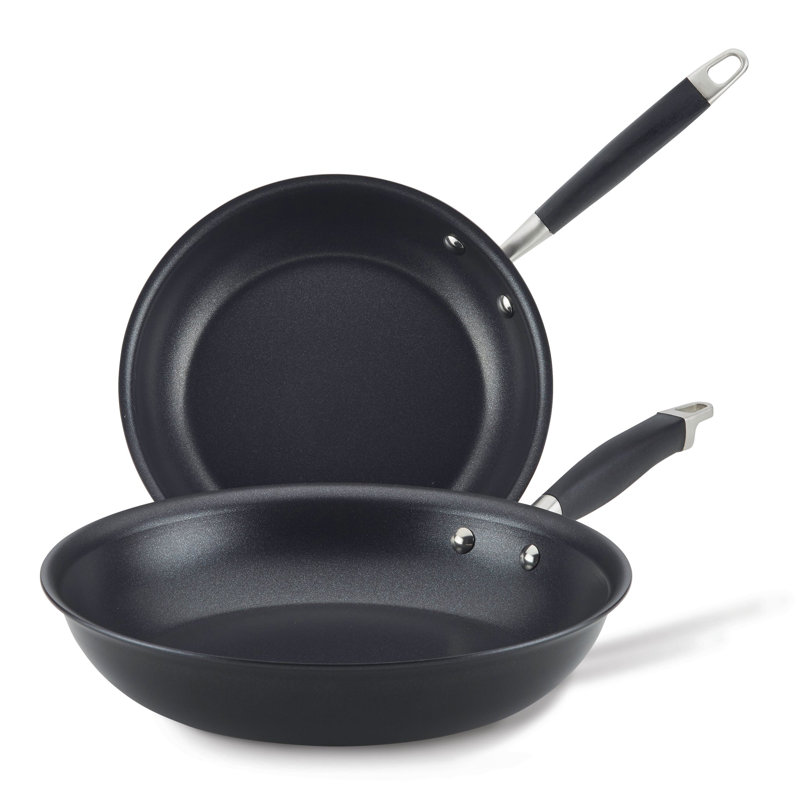 Anolon Advanced Home 10.25 & 12.75-Inch Aluminum Frying Pan 2 Piece Set, Onyx