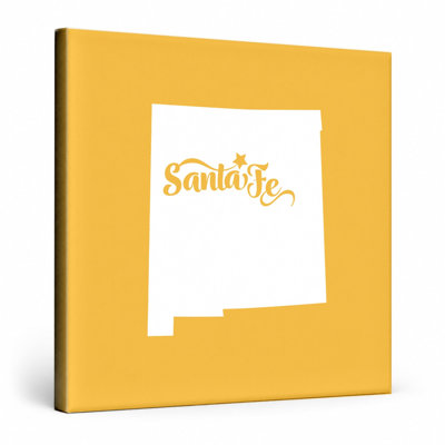 Home Sweet Santa Fe — New Mexico State Silhouette — Canvas Wall Art