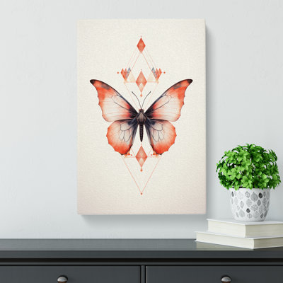 Moth Geometric No.2 - Wrapped Canvas Print
