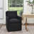 Cheryal 25" Wide Modern No Assembly Upholstered Linen Down Fill Dining Armchair with Interchangeable Casters & Fixed Feet -1945643001