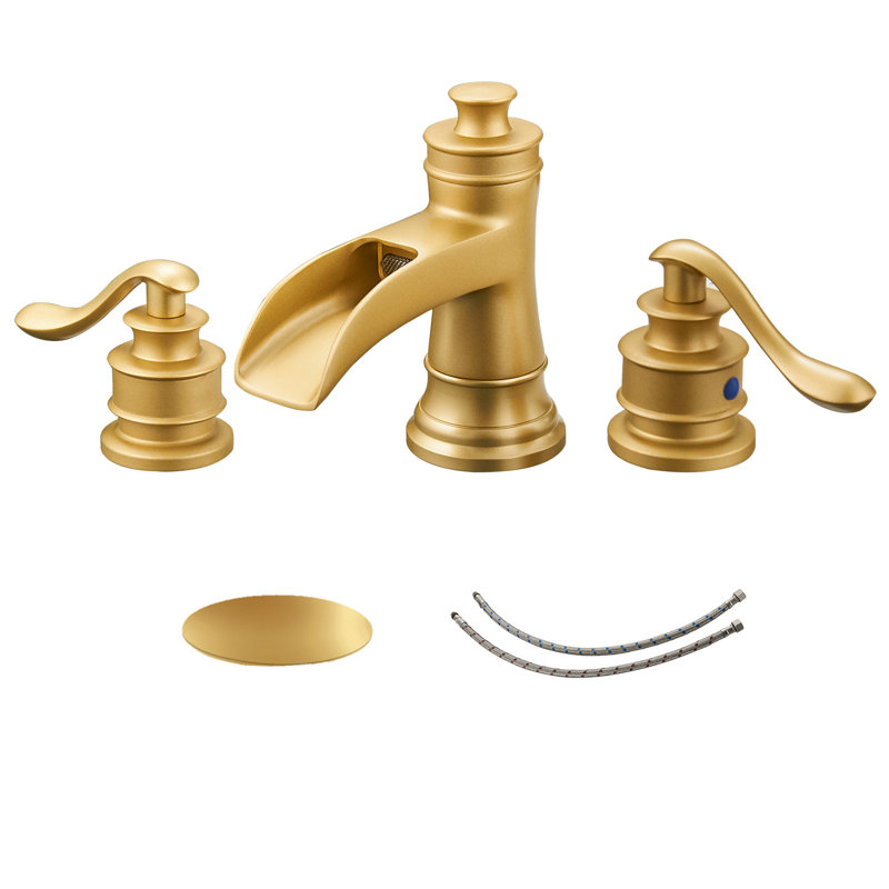 Single-handle Bathroom Faucet with Drain Assembly, Brushed Gold