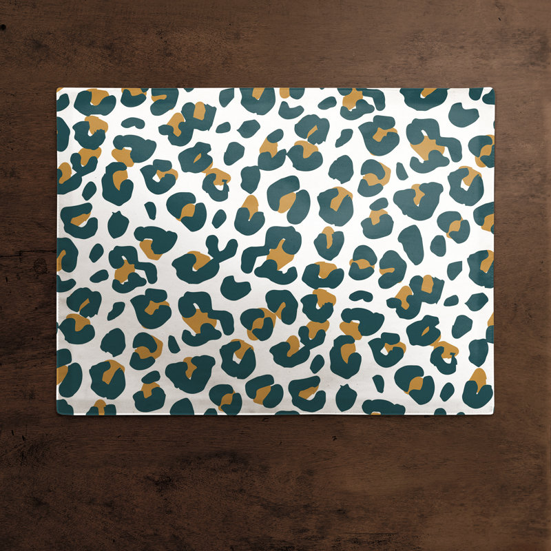 Napperon en coton 14 po Leopard, Blanc