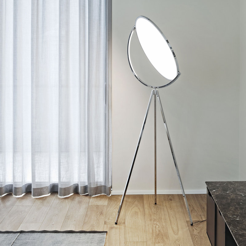 Superloon LED Tripod Floor Lamp, Chrome