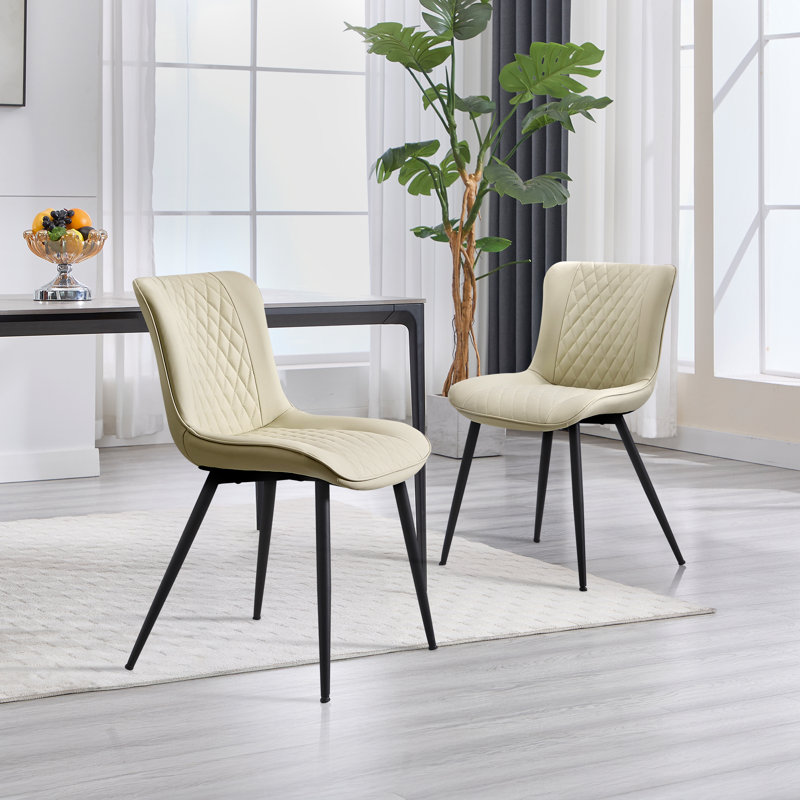 Chaise d'appoint moderne en similicuir, Beige