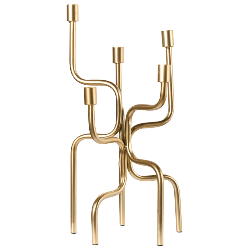 PORRTELA Metal Tabletop Candelabra, Gold