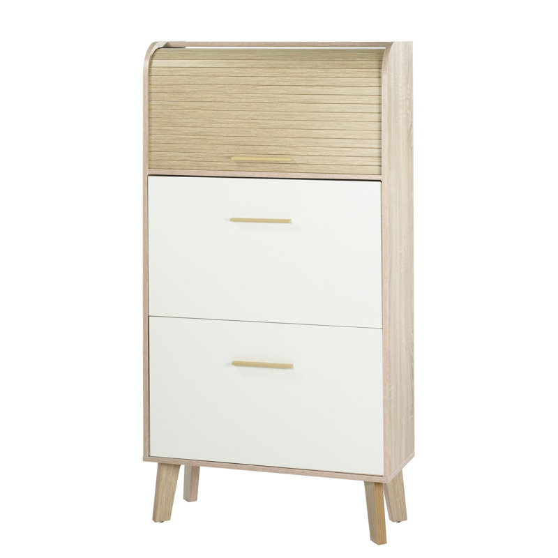 Caruso 18 Pair Flip Down Shoe Storage, White