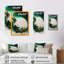 Vert émeraude et vagues abstraites dorées II - peinture sur toile-663962207-663962200