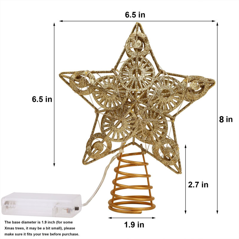 Star Tree Topper with LED Lights