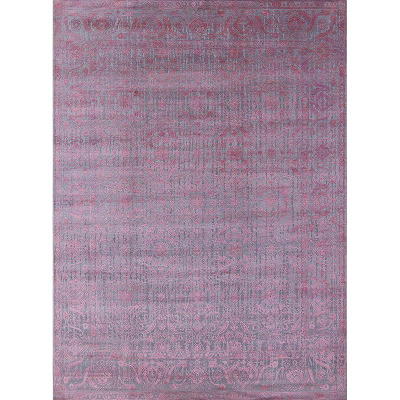 Tapis floral mauve / gris, Rectangle 3 pi x 5 pi