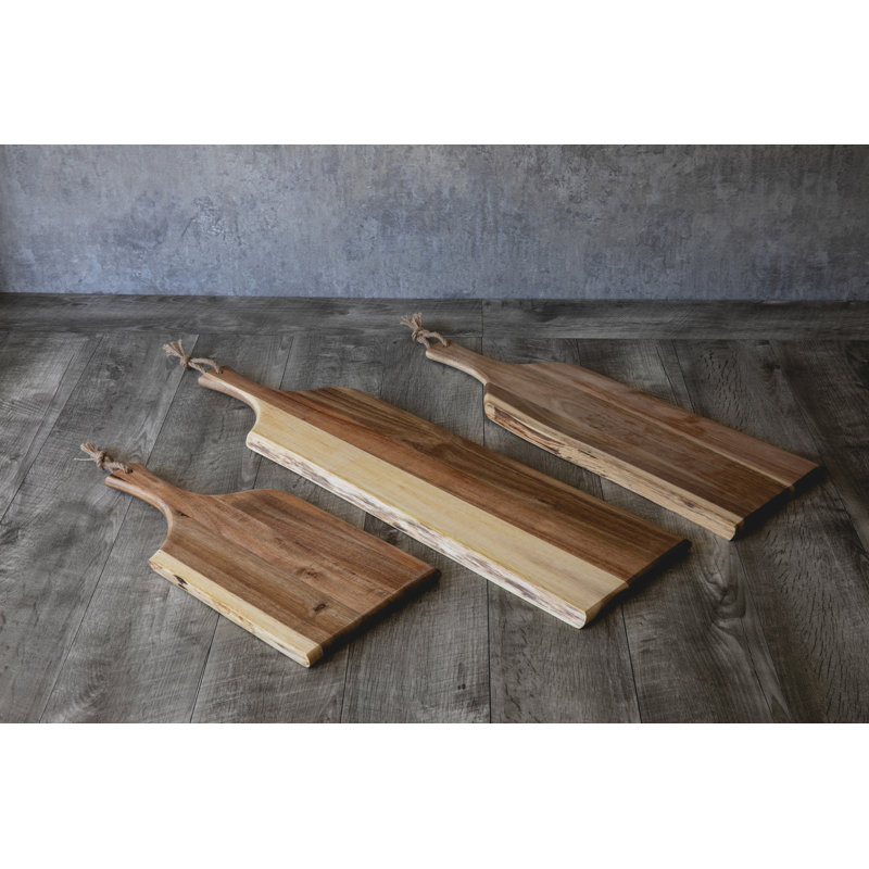 Set of 3 Acacia Wood Paddle Bread Boards