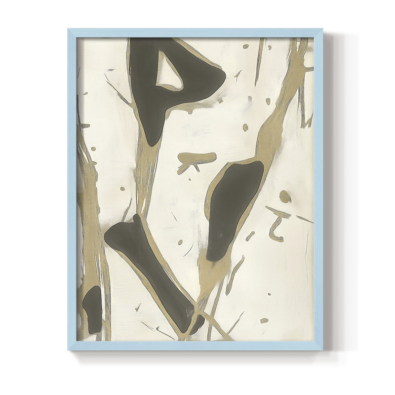 Impression abstraite encadrée LIX - prête à être suspendue - fabriquée aux États-Unis, Bleu, H 14 po x l 11 po