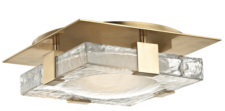 Bourne 1 Light LED Flush Mount, Aged Brass