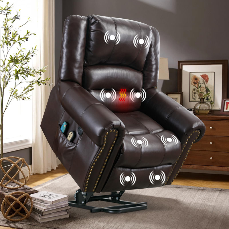 Fauteuil inclinable Baugus, Brun (Leathaire)