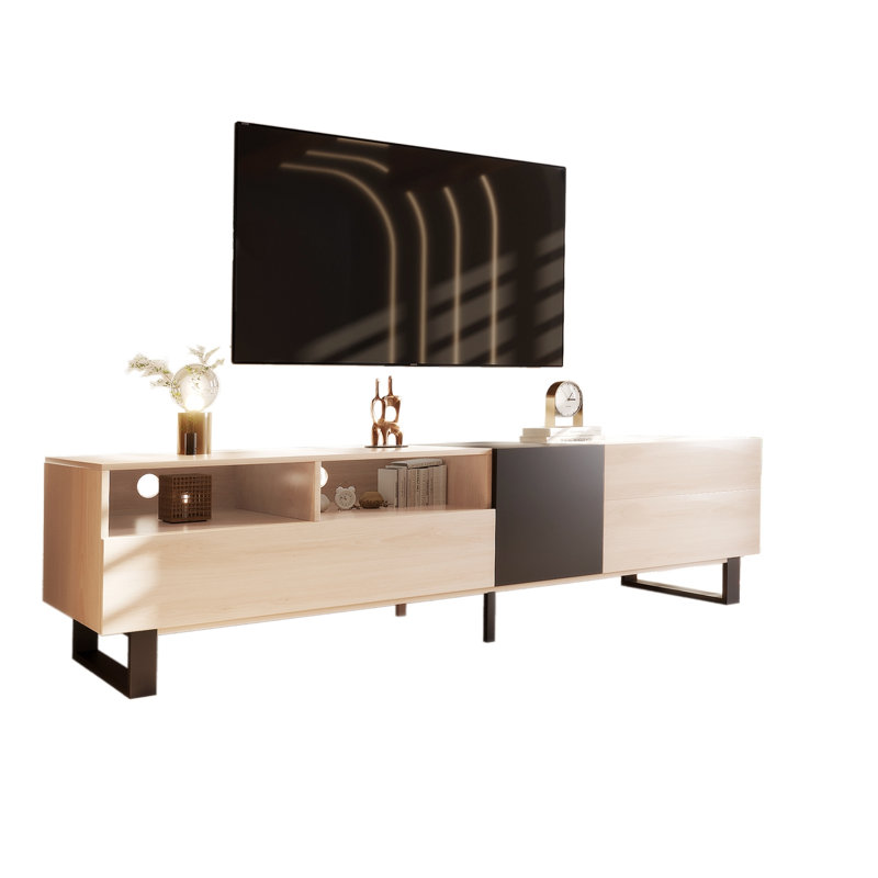 Unfinished TV Stand for TVs up to 78", Natural Wood