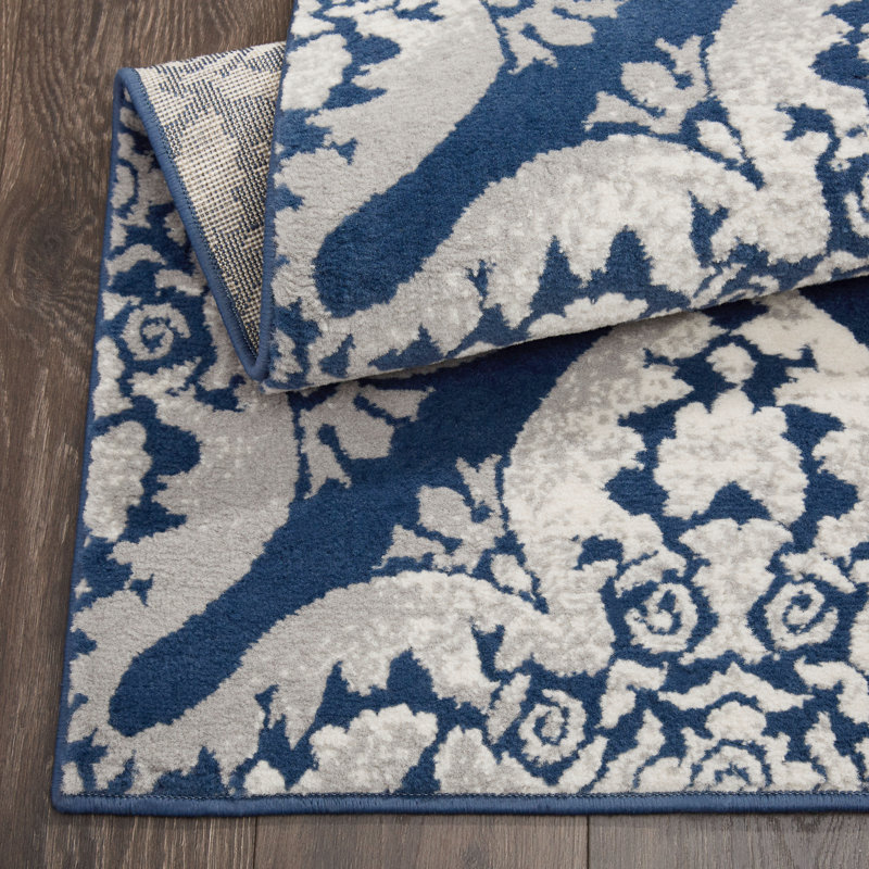 Tapis ikat bleu et gris Aquilino, Rectangle 7'10" x 10'5"